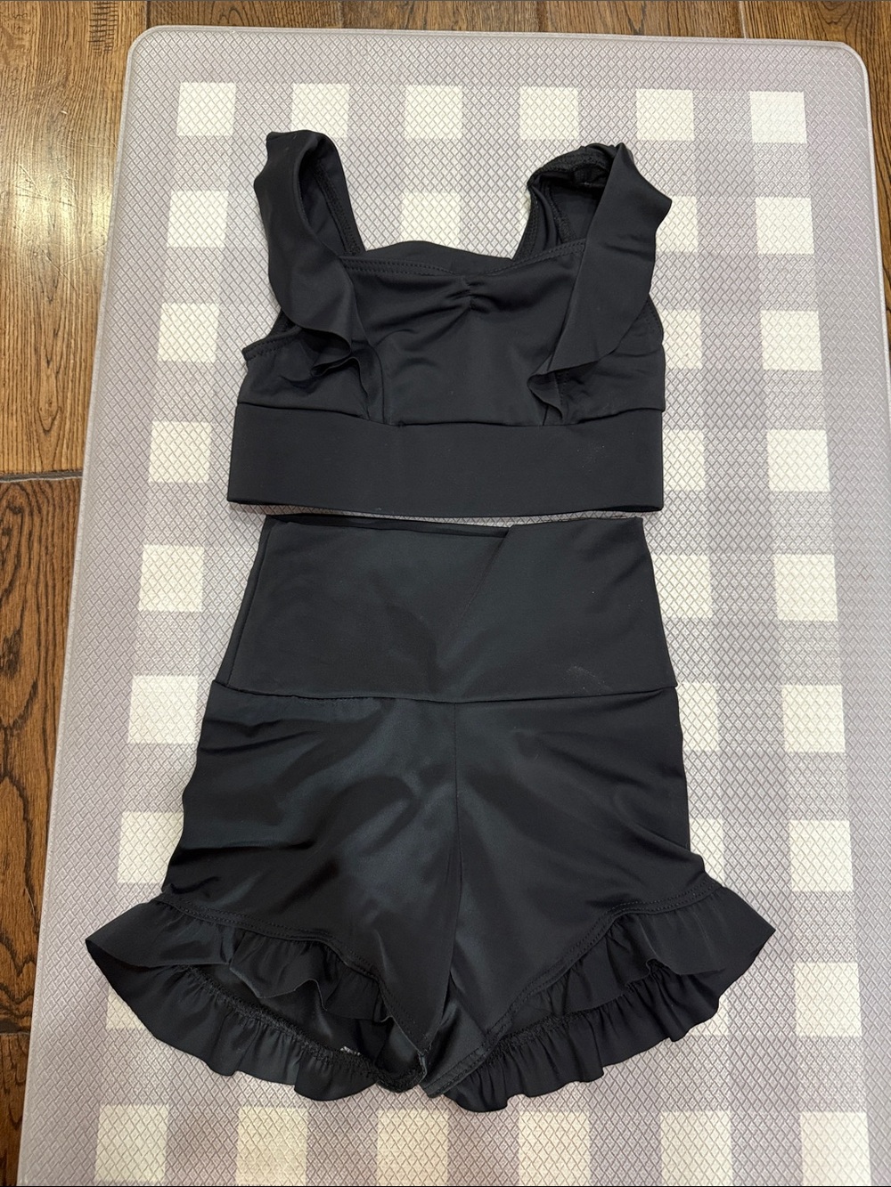 Balera Black Dance Ruffle Hem Top only in Black